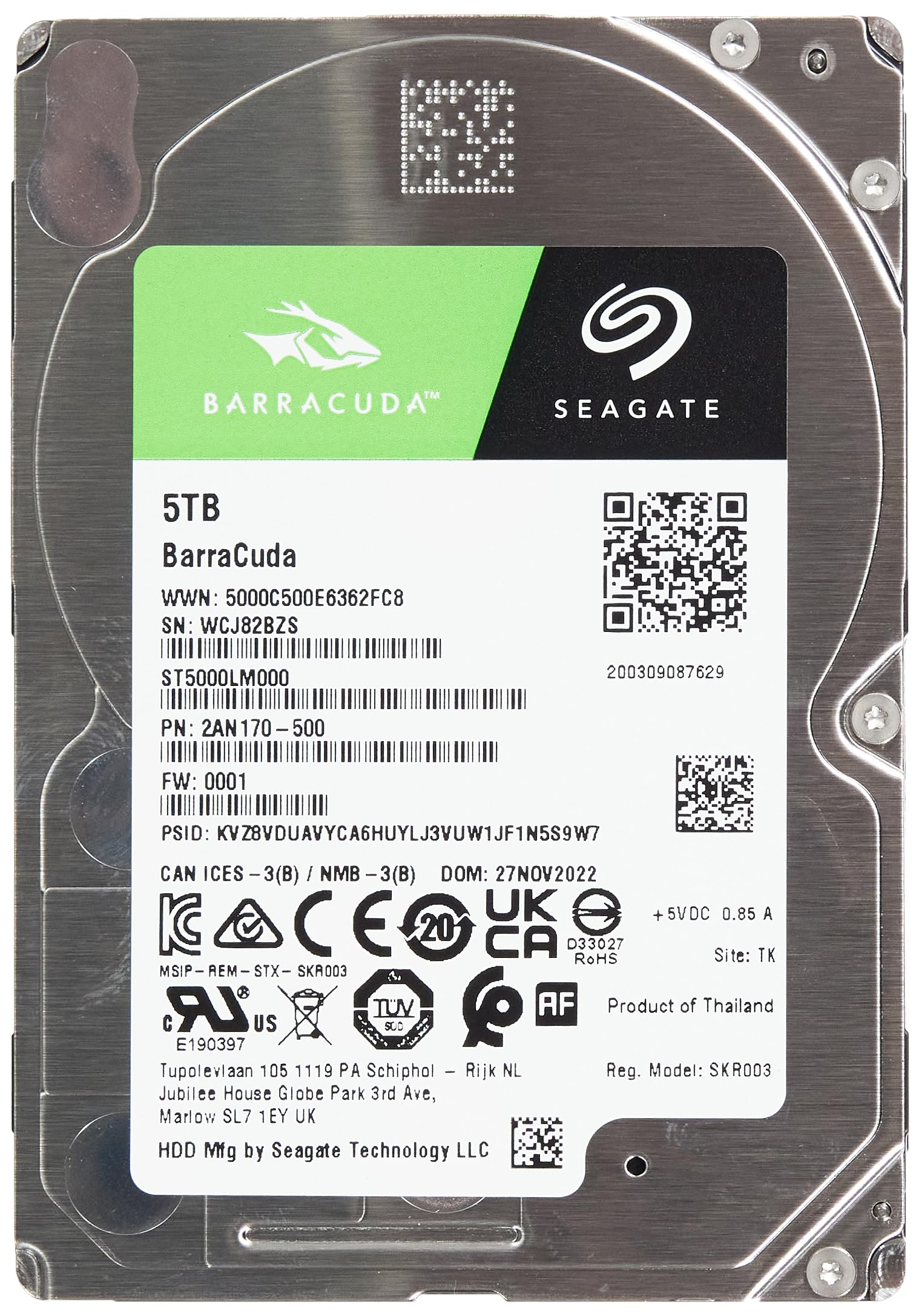 Amazon | (5TB, BarraCuda) - Seagate BarraCuda 5 TB 2.5 inch
