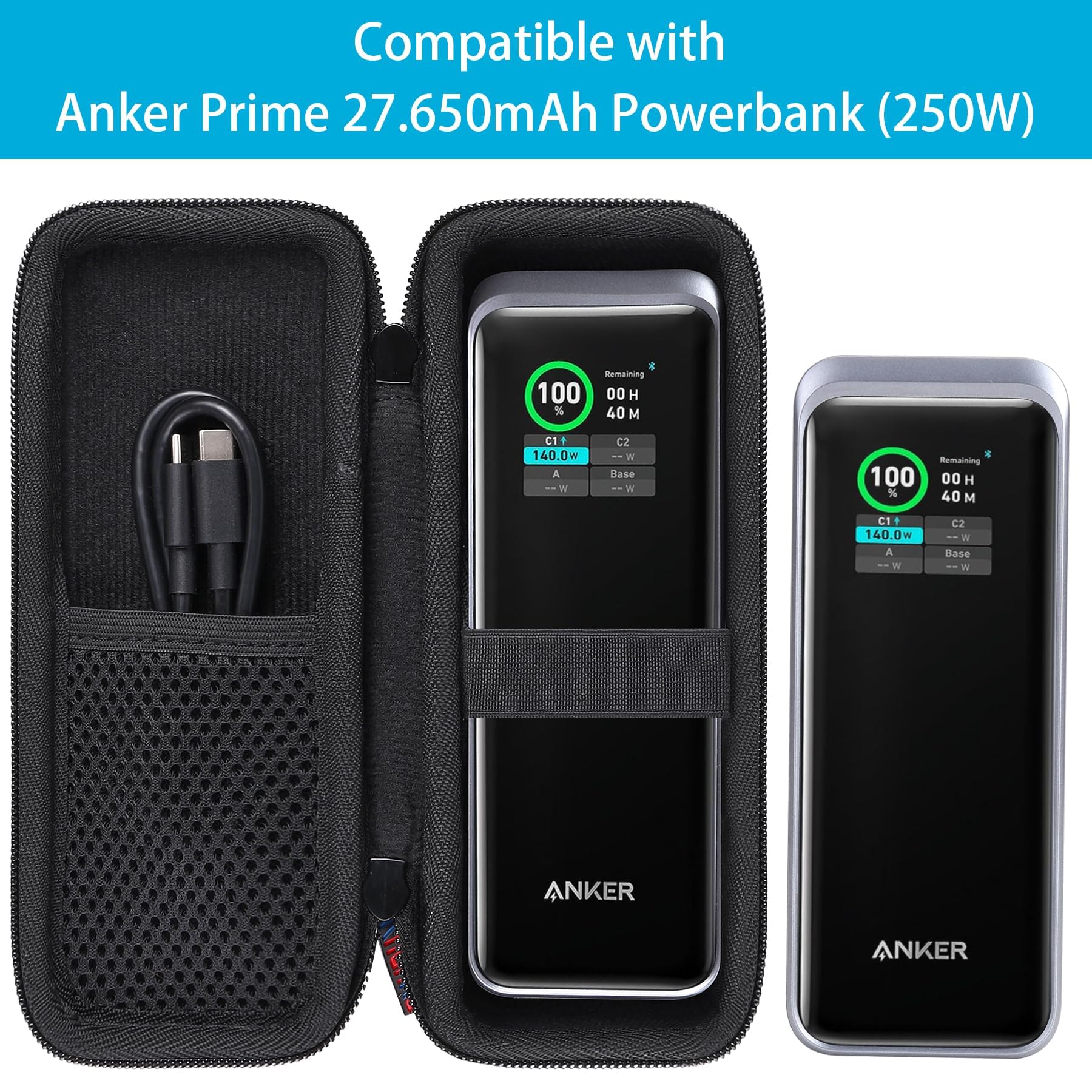 khanka Anker Prime Güç Bankası 27650mAh 250W Seyahat Kılıfı için