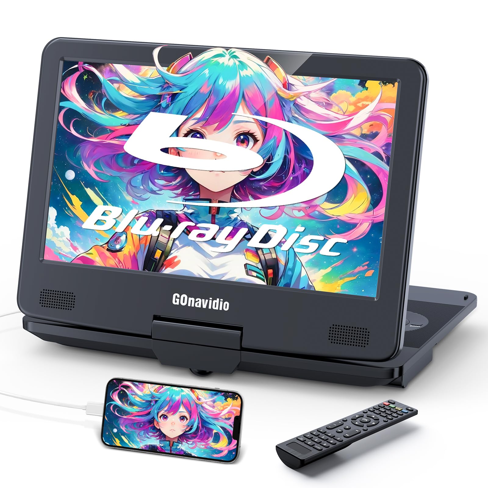 Amazon | GOnavidio ポータブルブルーレイプレーヤー HDMI入力 スマホ