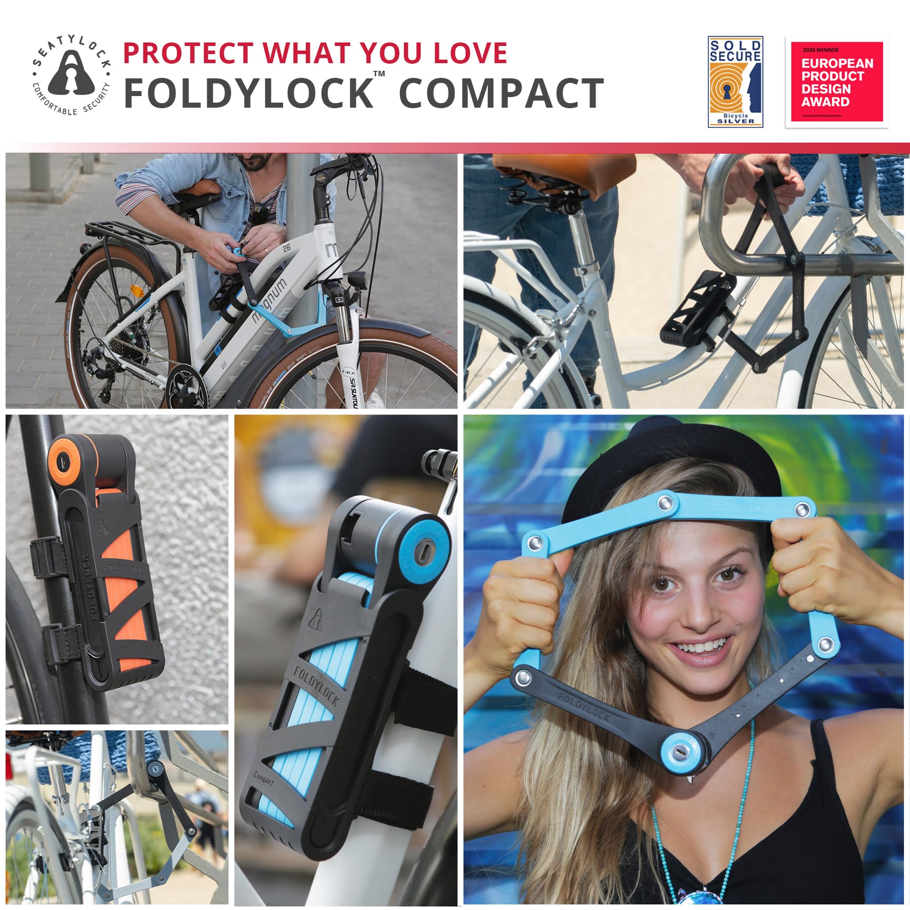 Amazon.co.jp: Seatylock FoldyLock コンパクト折りたたみ自転車ロック