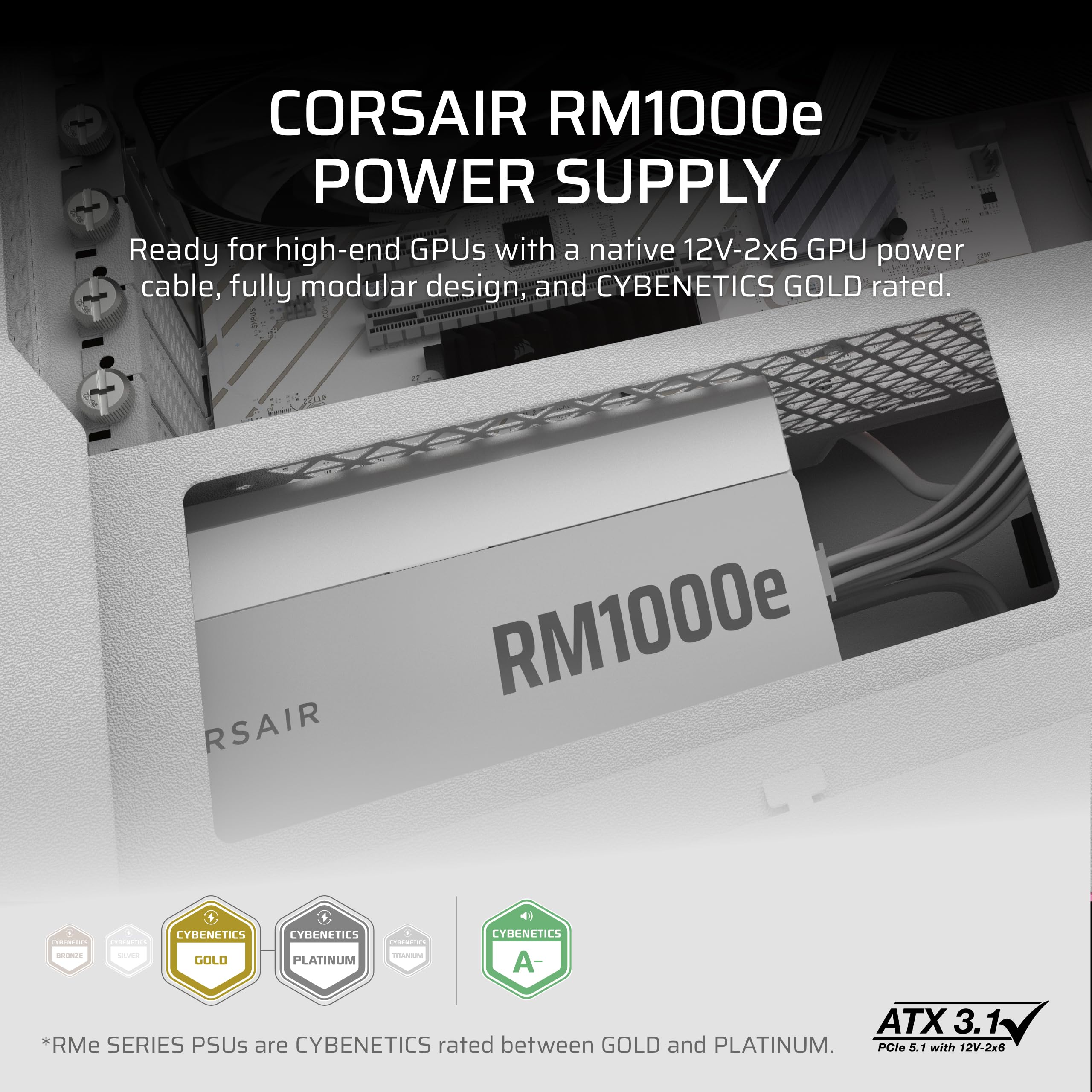 Amazon.co.jp: Corsair RM1000e (2025) 12V-2x6ケーブル付き完全