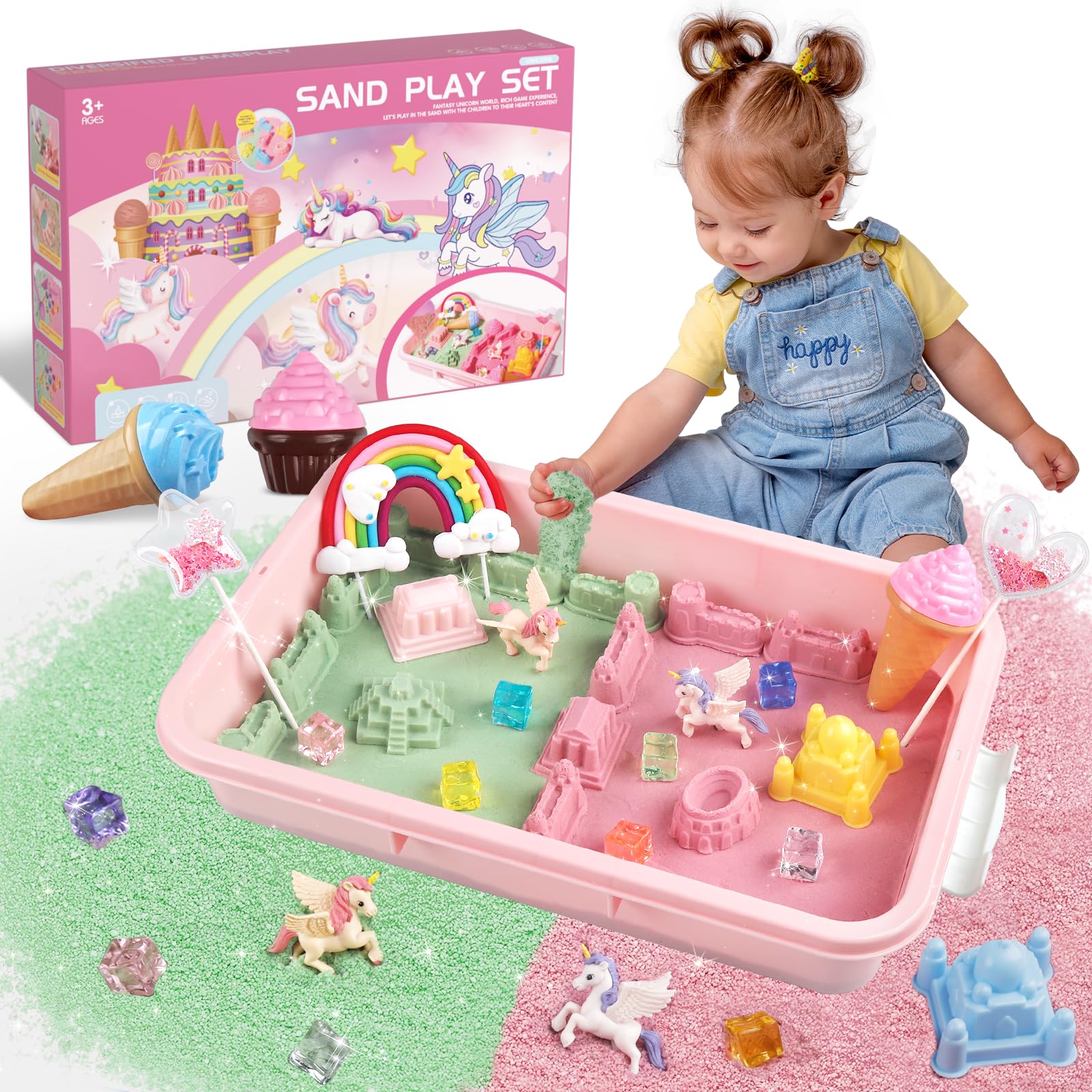 Amazon.com: Weilim Unicorn Sensory Bin for Girl, Magic Sand Art