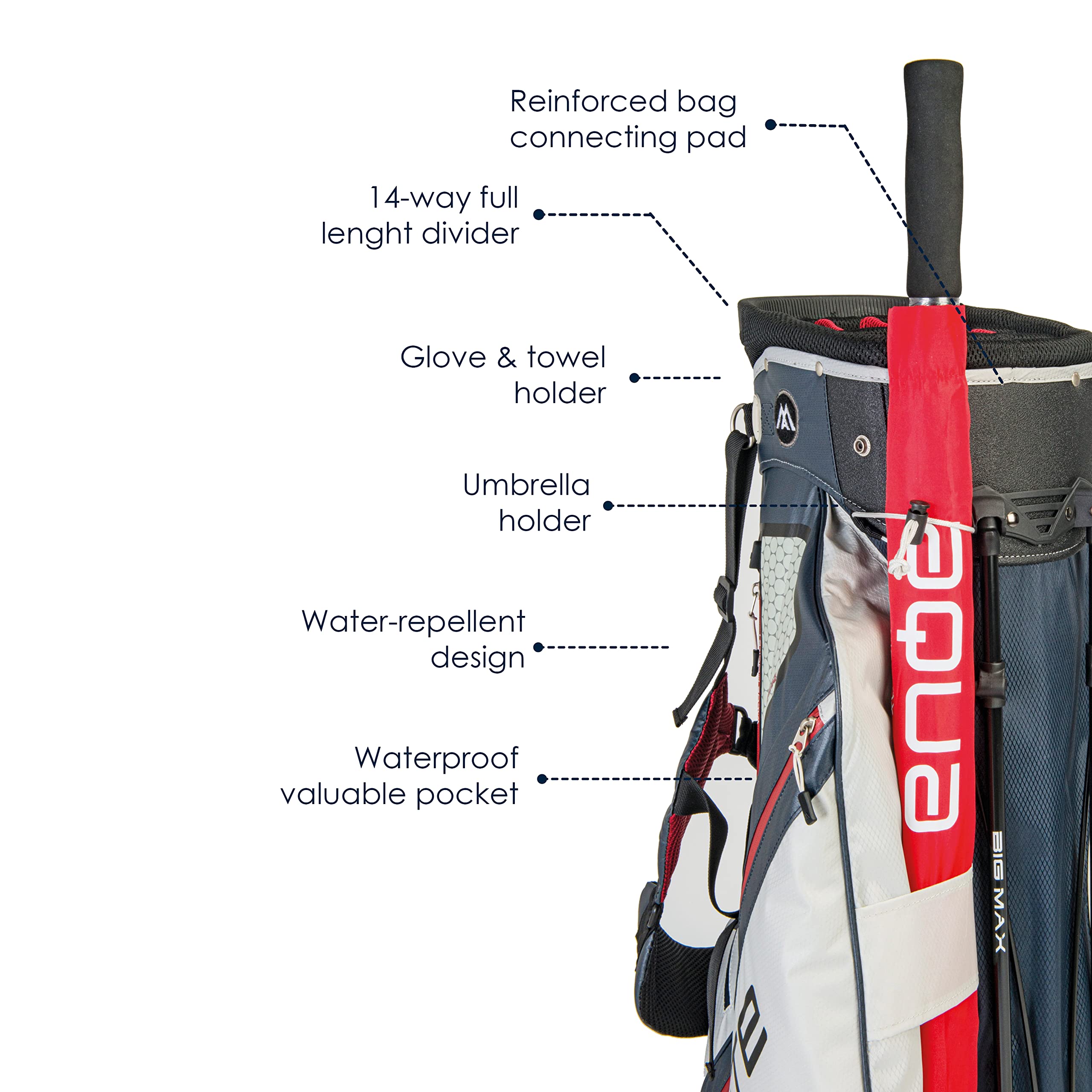 Amazon | Big Max Dri Lite ハイブリッドツアースタンドバッグ - 撥水