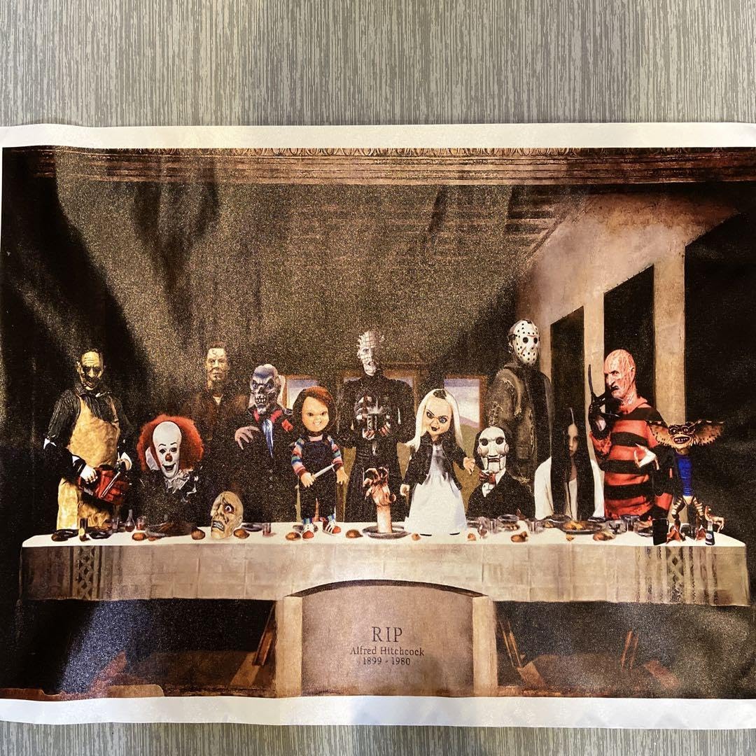 Amazon.co.jp: 海外有名ホラー映画 全員集合布ポスター ジェイソン