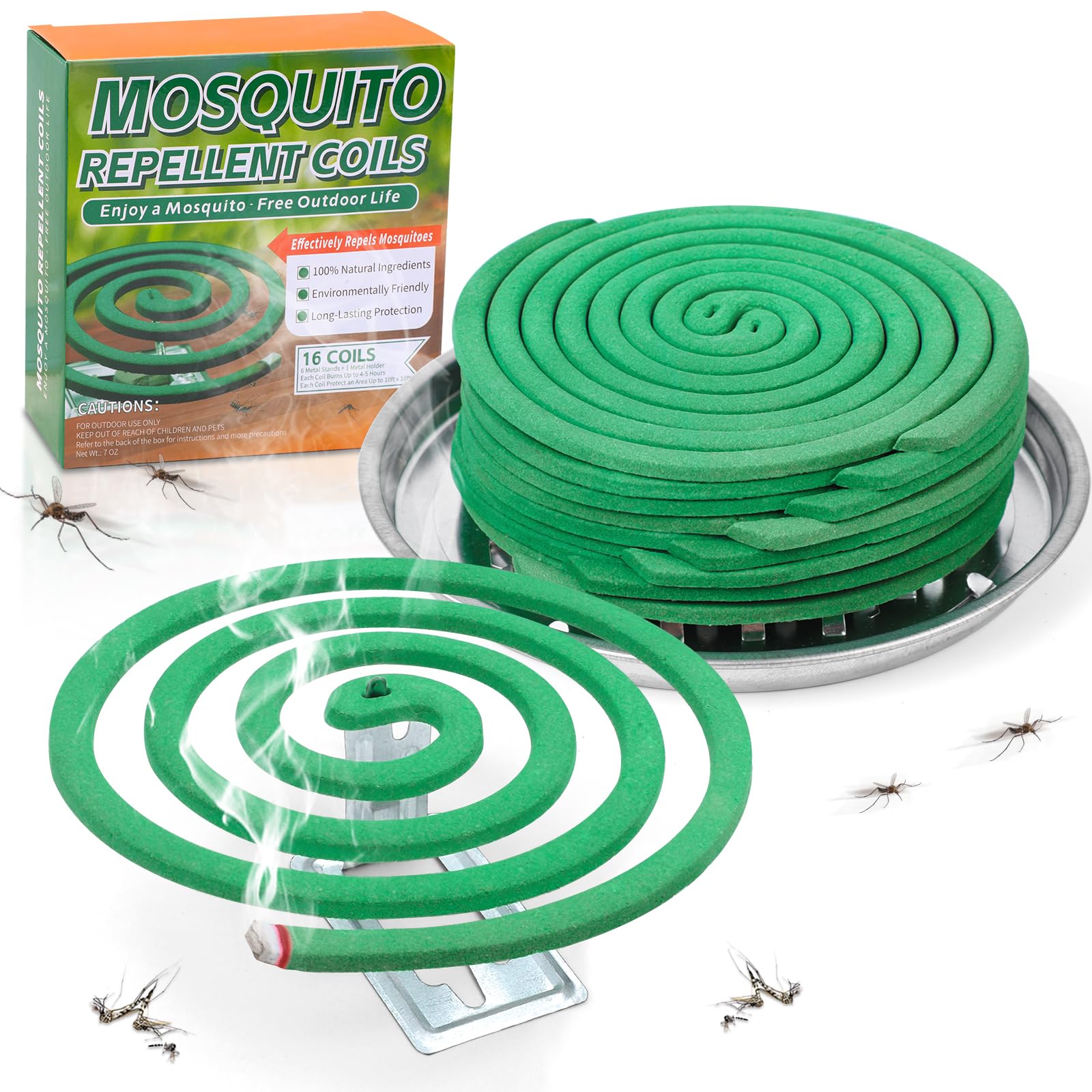 Amazon.com: 16 Pack Natural Mosquito Coils with 1 Holder & 6