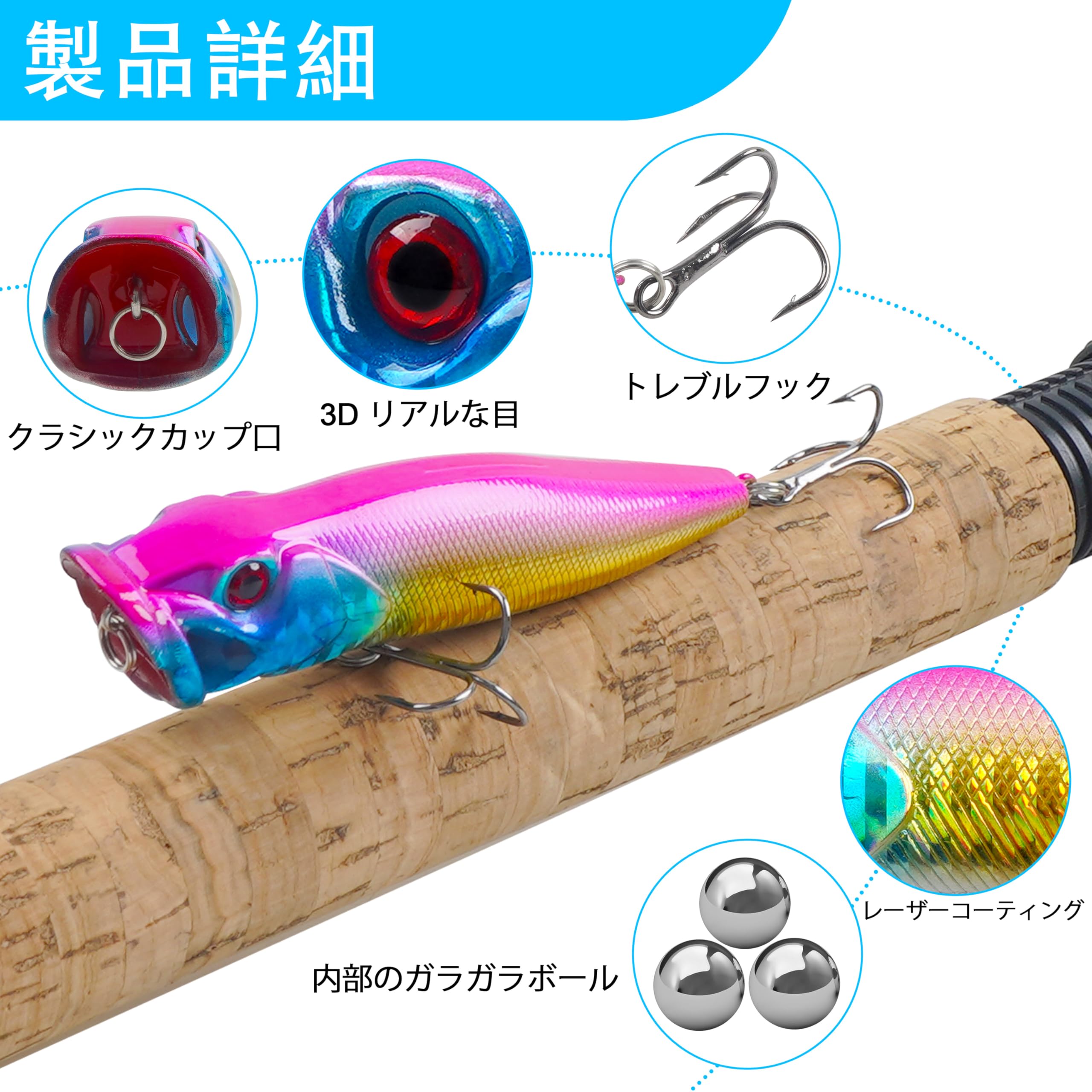 Amazon.co.jp: ポッパー ルアー トップウォーター ルアー