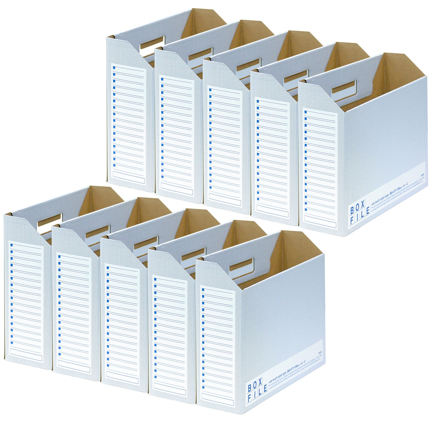 Amazon | プラス ファイルボックス ダンボール エコノミー 10冊 A4横