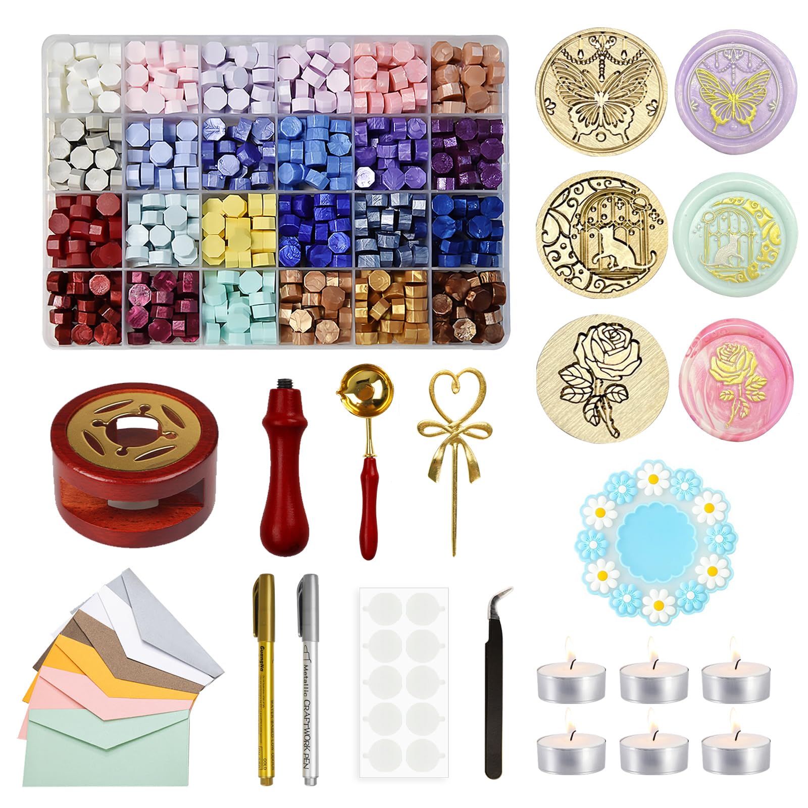 Amazon | シーリングスタンプ シーリングワックス セット【マカロン色