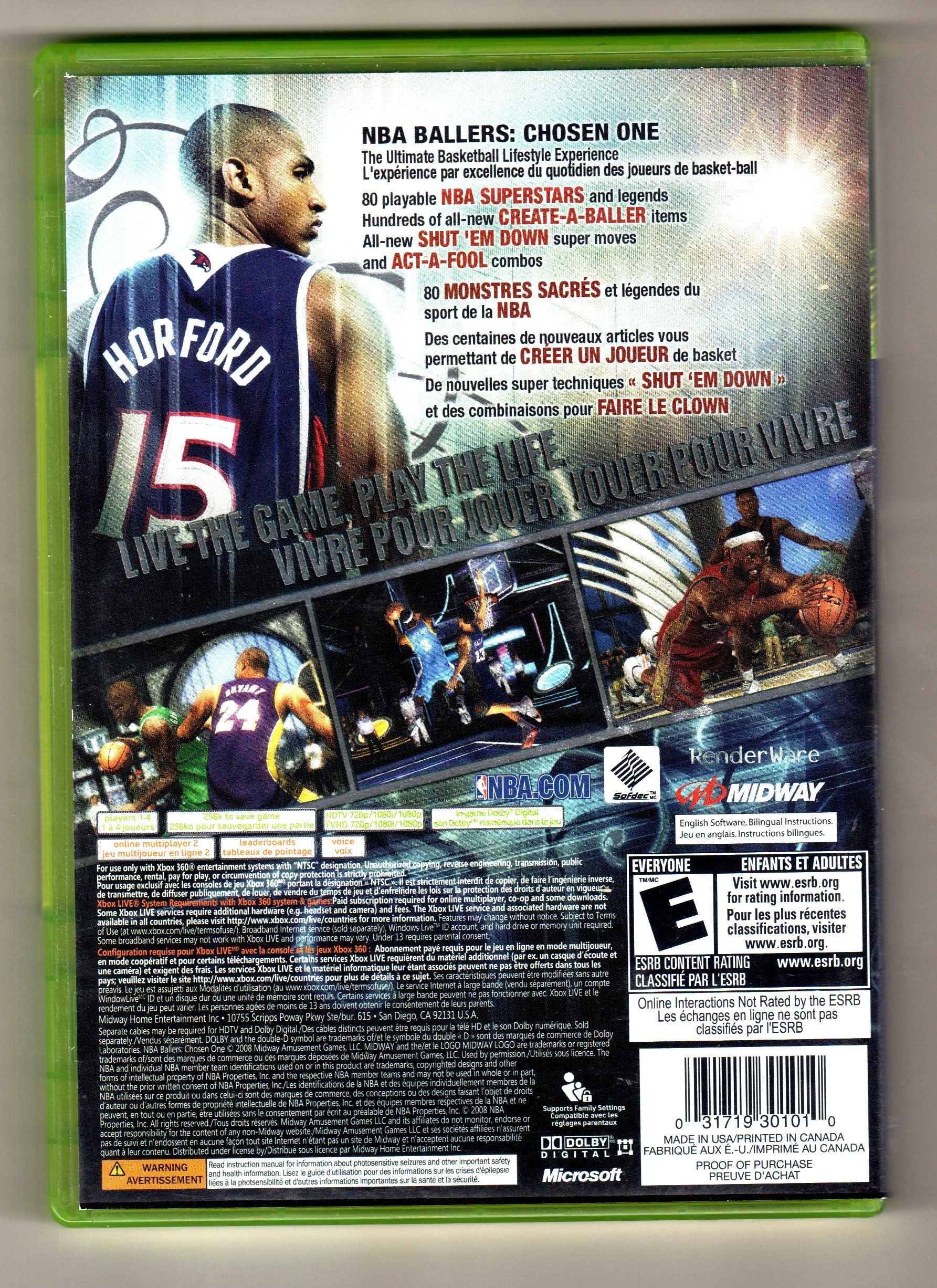Amazon.com: NBA Ballers: Chosen One - Xbox 360 : Toys & Games