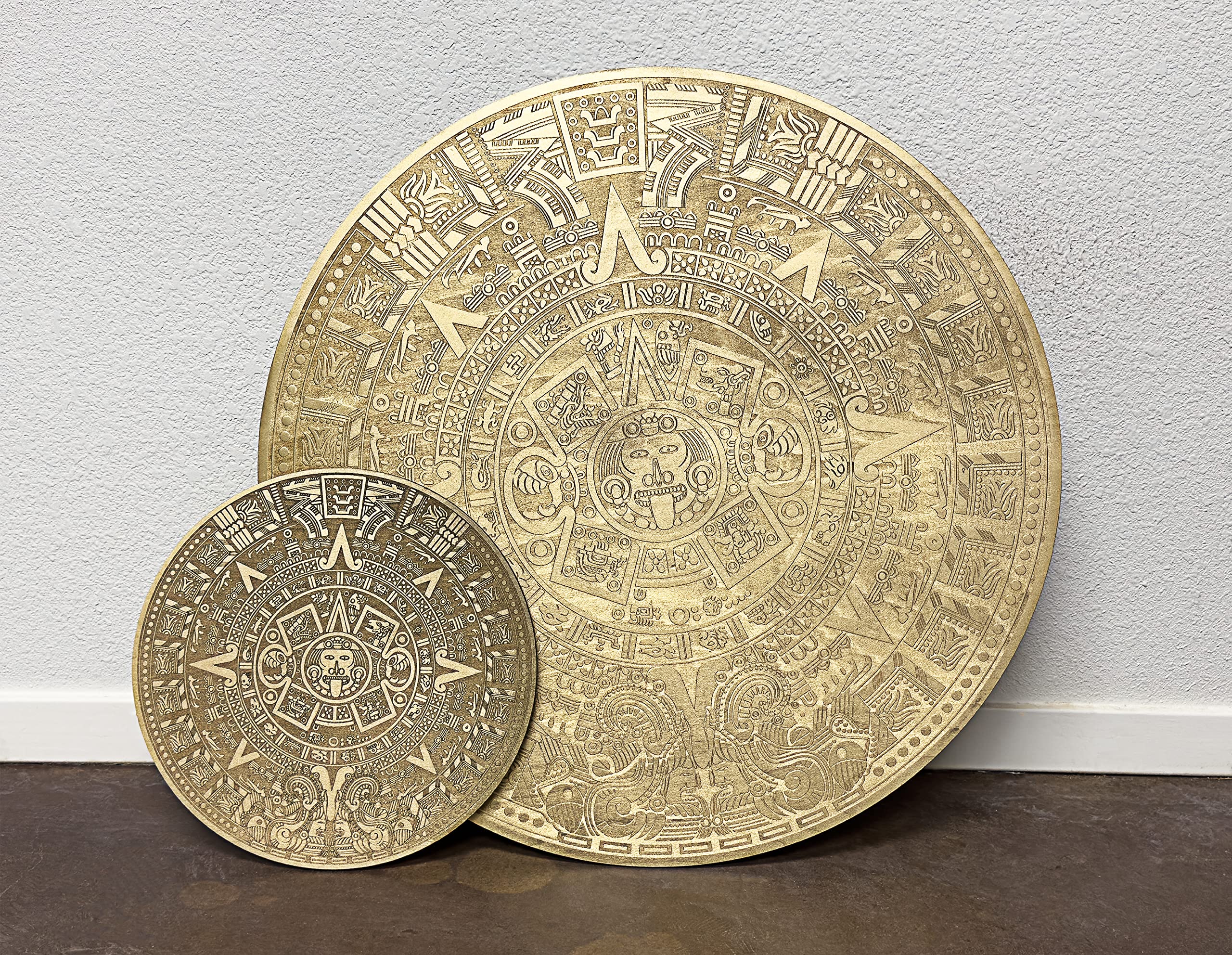 Amazon.co.jp: Urbalabs 木製アステカカレンダー 壁装飾 16インチ