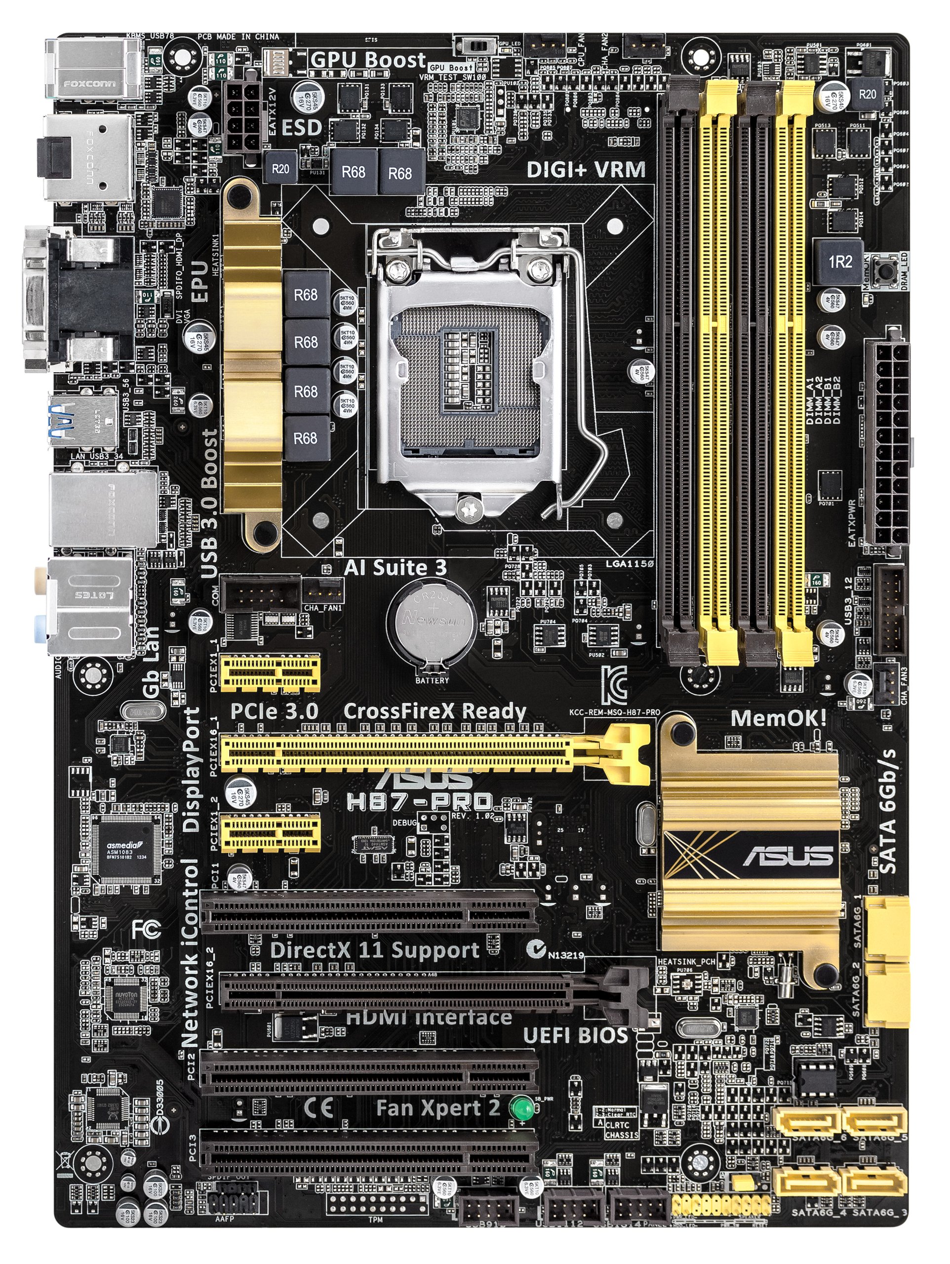Amazon | ASUSTek社製 ソケットLGA1150搭載 ATX マザーボード H87-PRO
