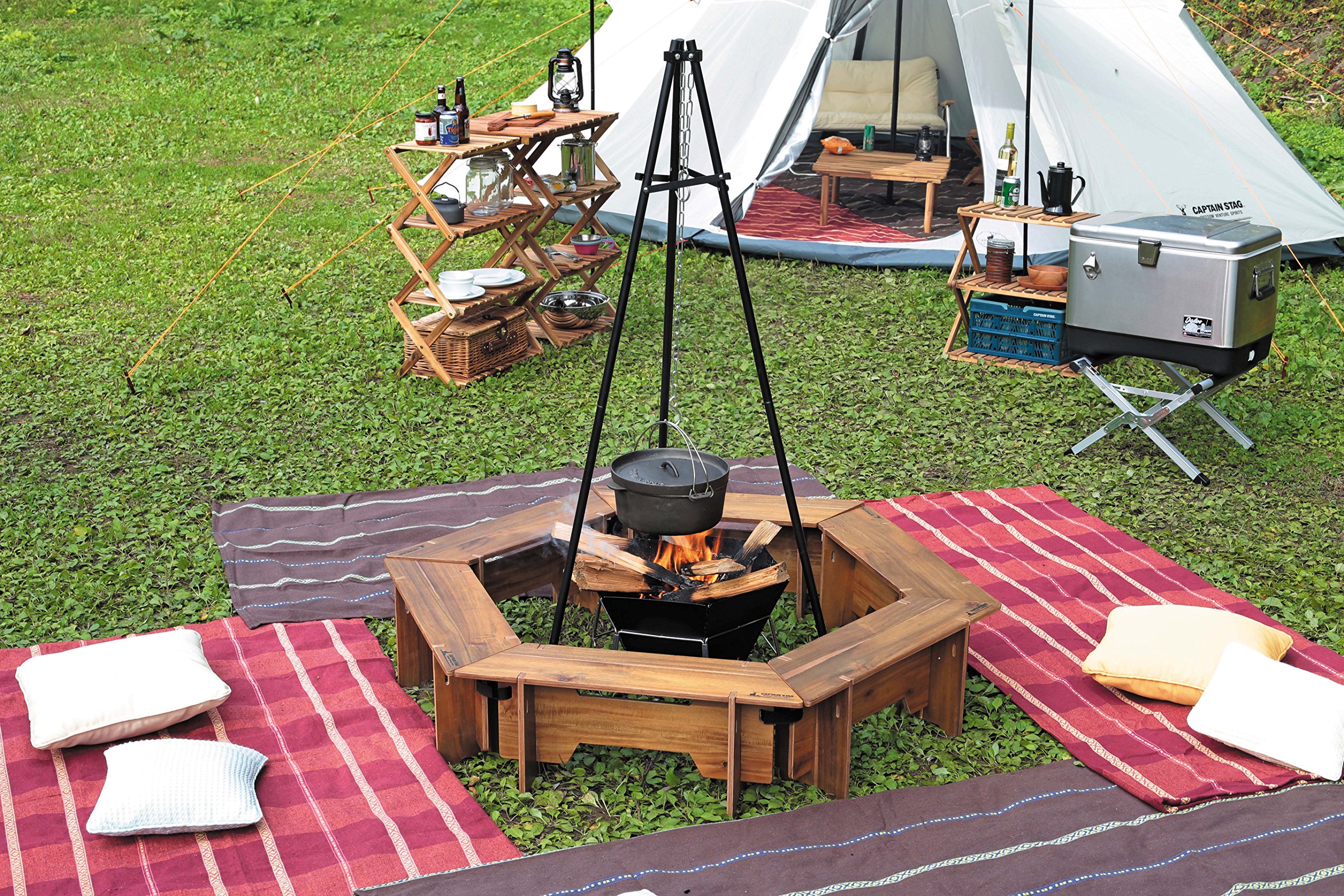 Amazon | キャプテンスタッグ(CAPTAIN STAG) テーブル ヘキサグリル