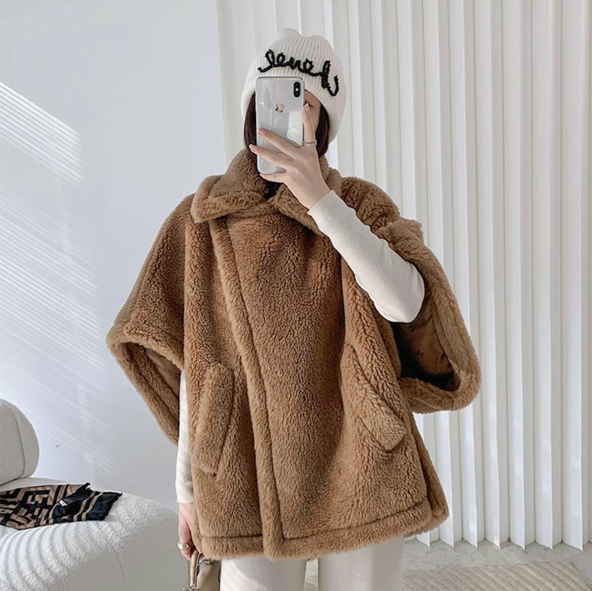 一部即納 7color WOOL ALPACA ケープ ポンチョ コート | LiLiRena