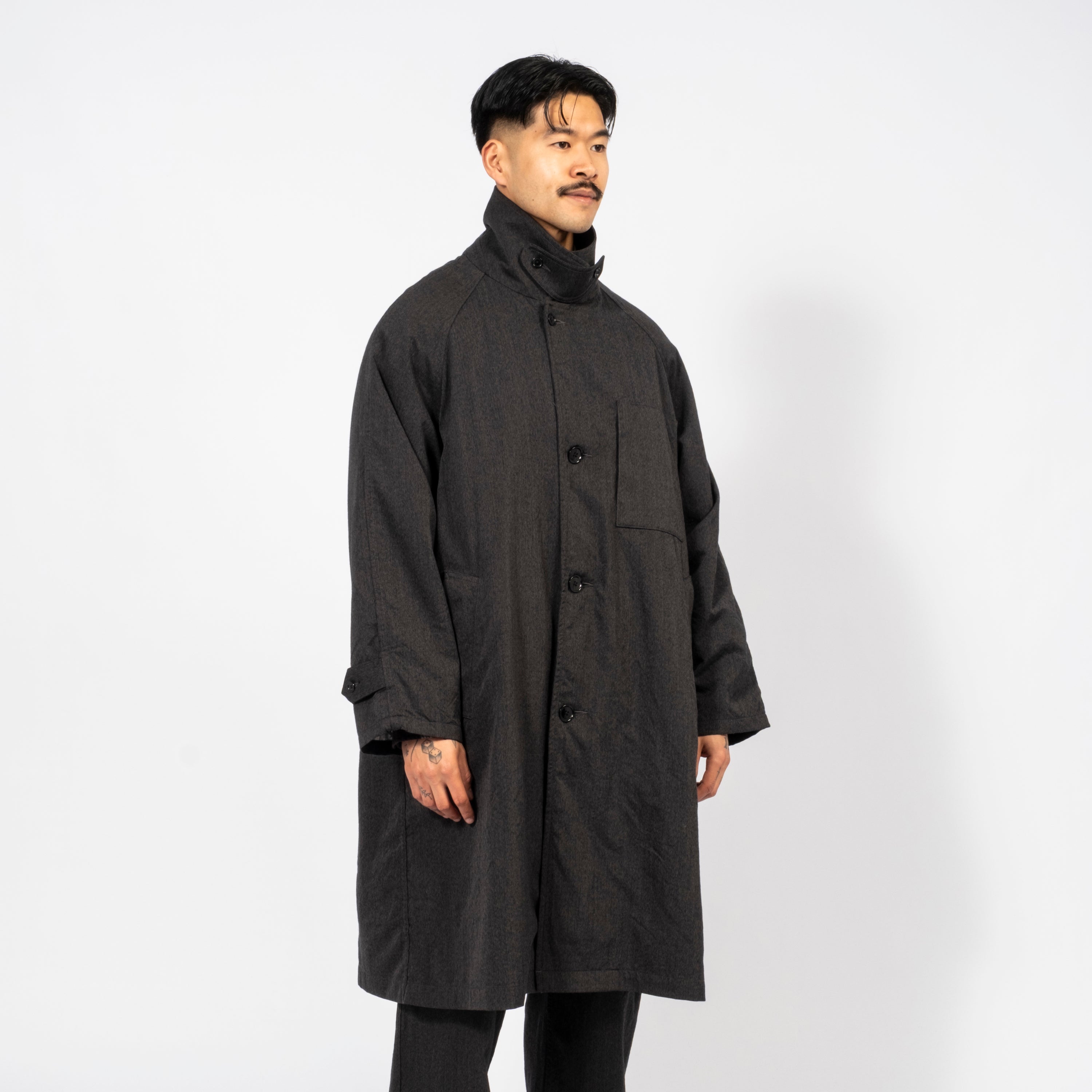NANAMICA] WINDSTOPPER SINGLE BREASTED COAT _ CHARCOAL