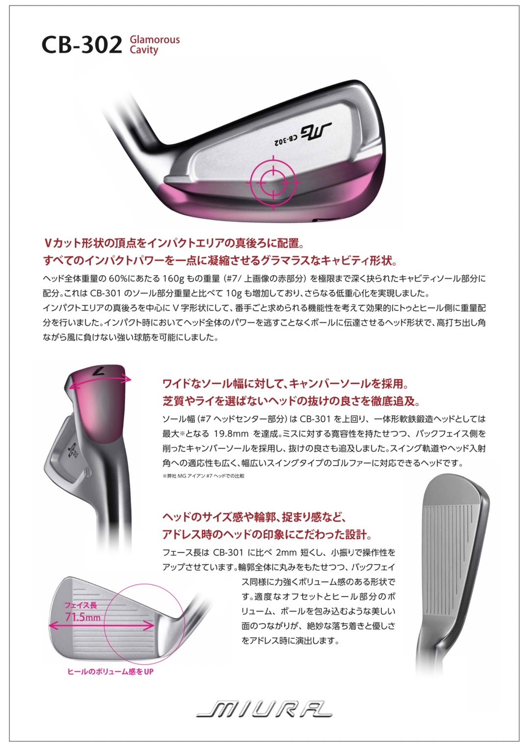 ヘッド交換】プロパー 三浦技研 CB-302 6本セット(5～Pw)