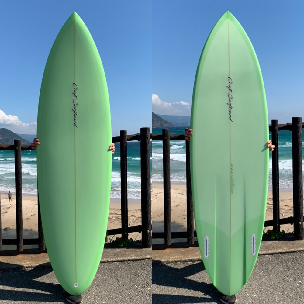 サーフボード ファンボード シングルフィン ハダ クラフト ピスタチオ