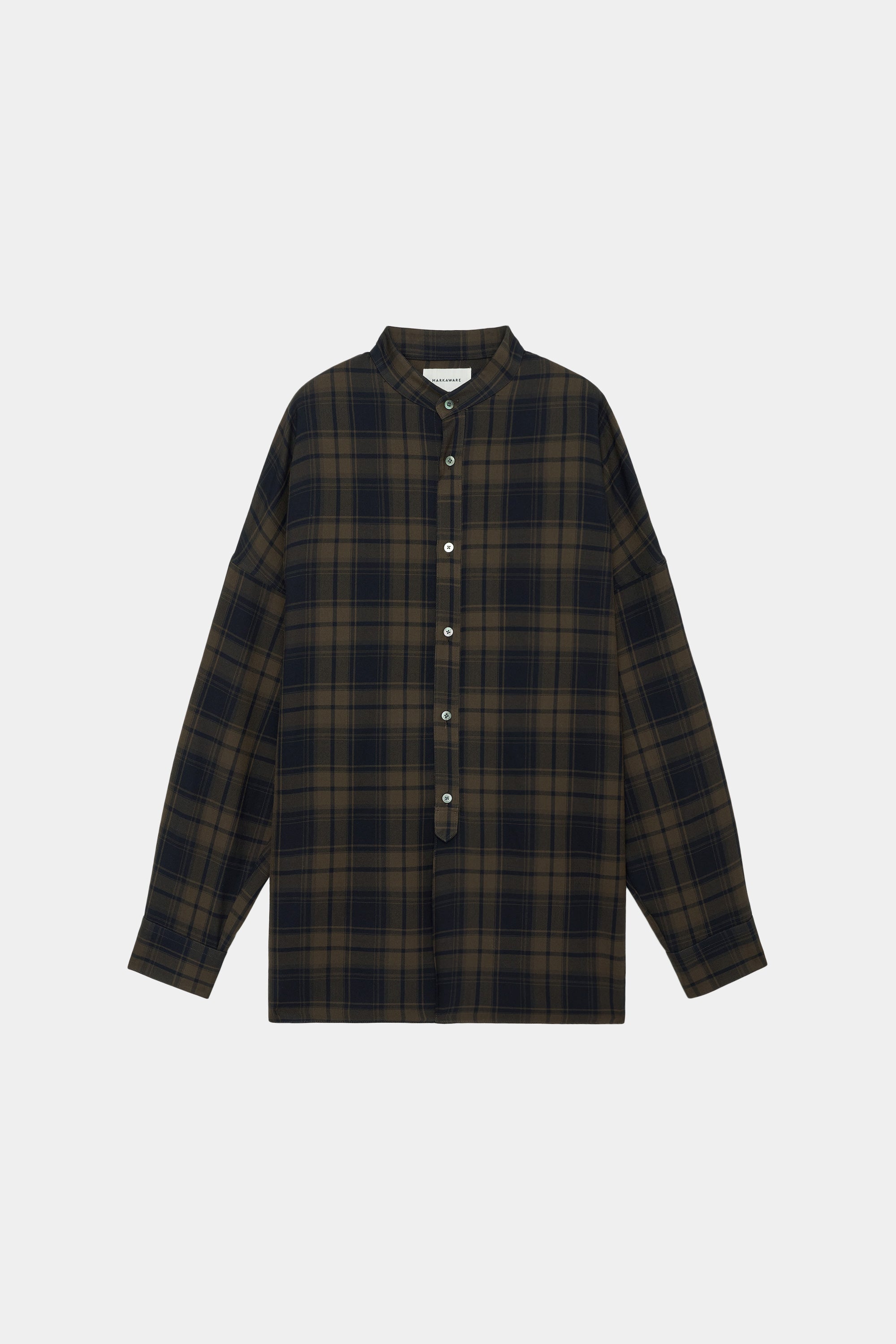 2/72オーガニックウールチェックヴィエラ / パジャマシャツ, Brown