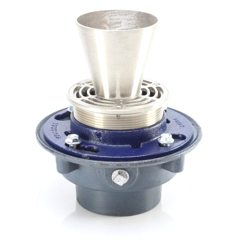 Zurn ZN415-S Floor Drain with Nickel Bronze Hub Funnel