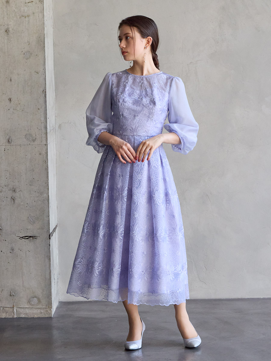 まーちゃん⭐︎花柄 七分袖 ロングドレス MLサイズ 新品 まーちゃん