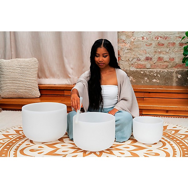 MEINL Sonic Energy 3-Piece Crystal Singing Bowl Set, A4/F4/C4, 432