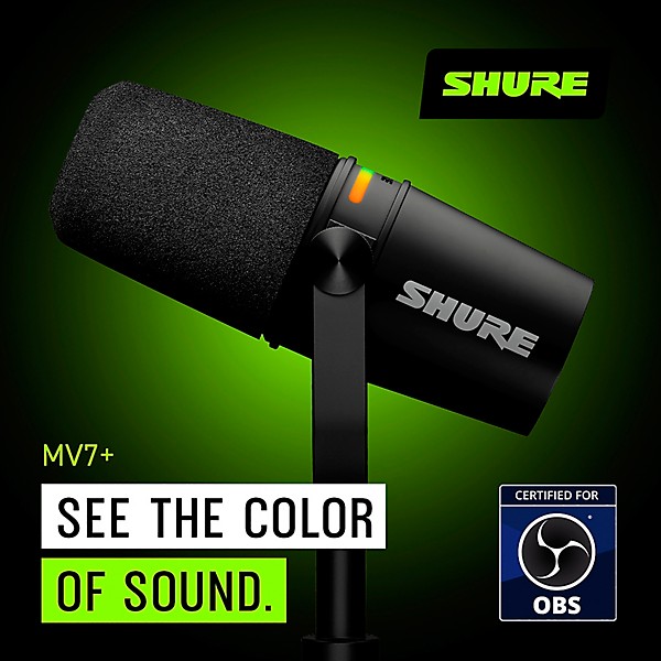 Shure MV7+ Podcast Kit With Stand Black | Guitar Center