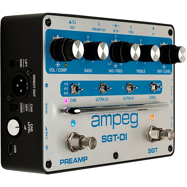 Ampeg SGT-DI Blue Line All-In-One Bass Box Effects Pedal