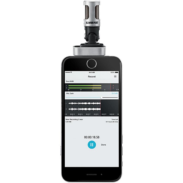 Shure MOTIV MV88 iOS Digital Stereo Condenser Microphone | Guitar