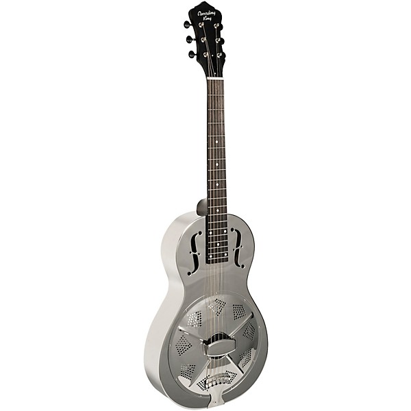 Recording King RM-993 Metal Body Parlor Resonator Guitar Nickel