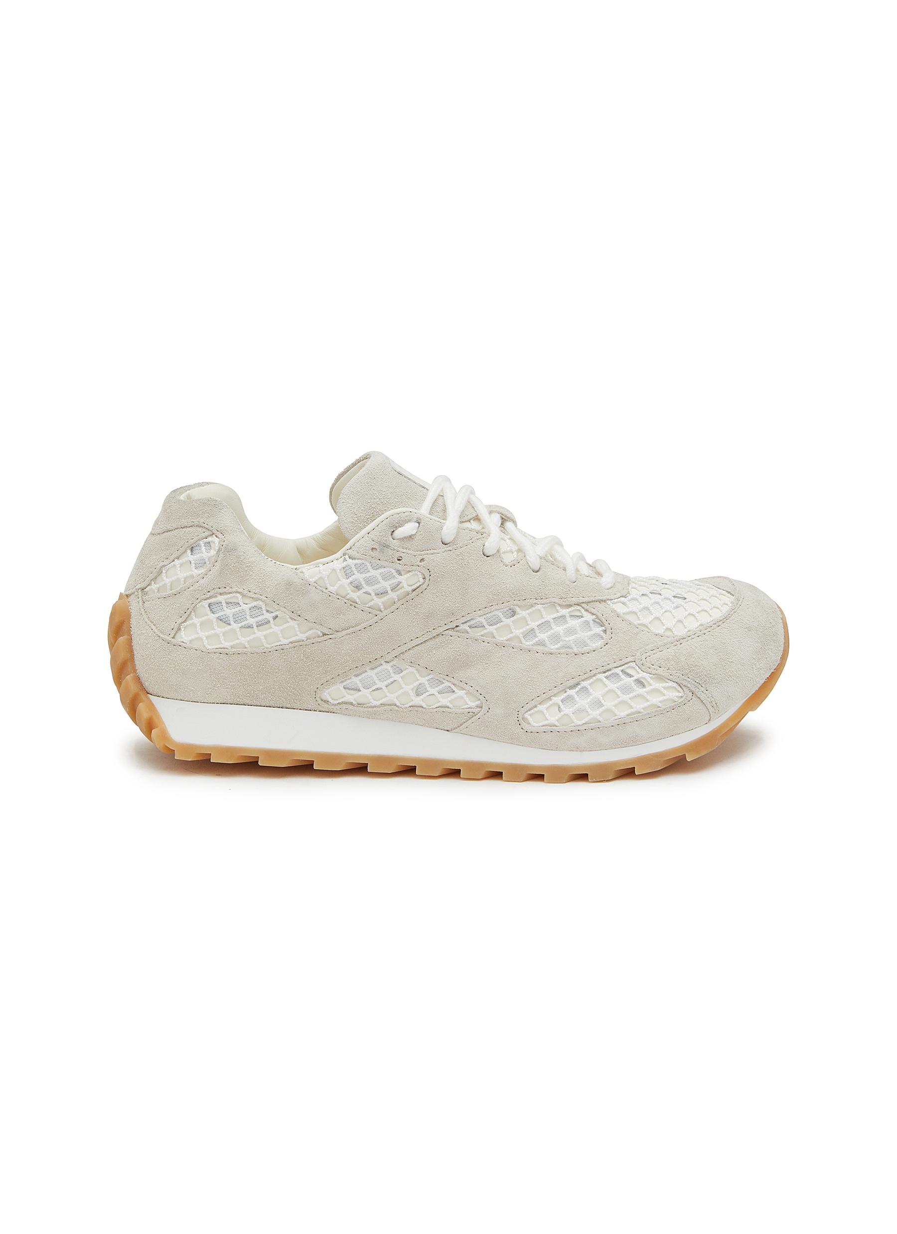 BOTTEGA VENETA | Orbit Technical Fishnet Suede Women's Sneakers
