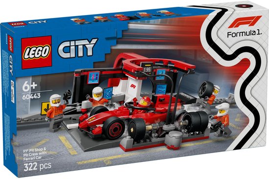 LEGO City F1 Pitstop - Ferrari Auto & Pitcrew - Formule 1 Race Set