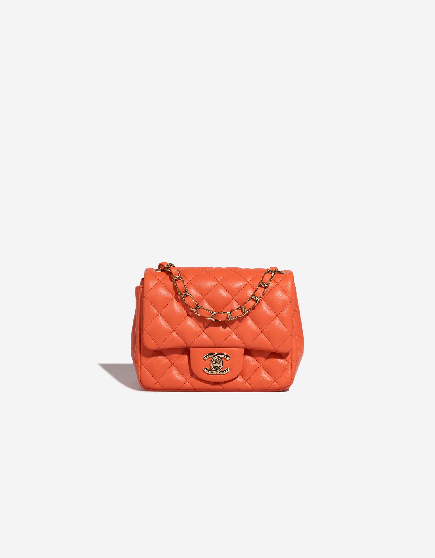 Chanel Timeless Mini Square Lamb Orange | SACLÀB