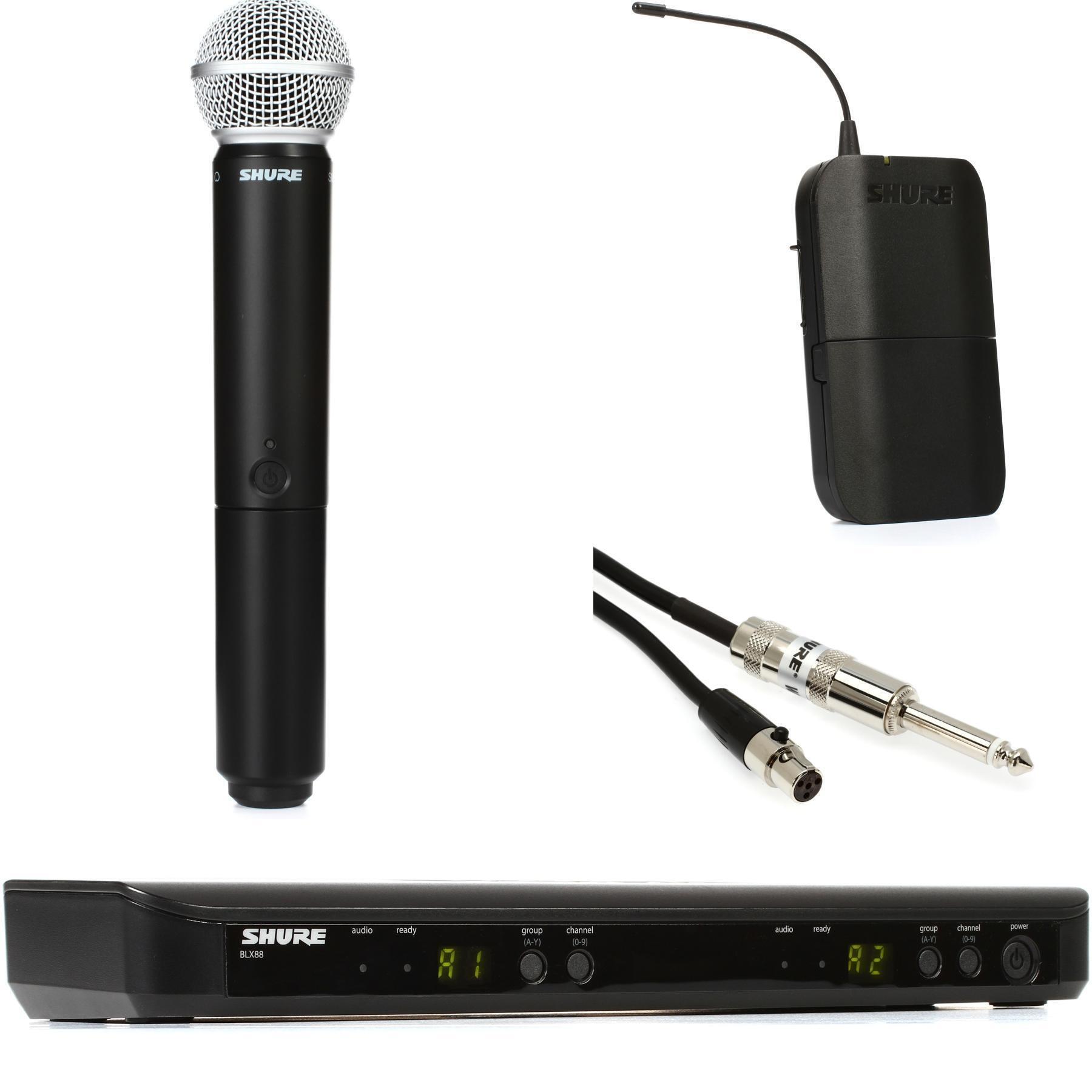 Shure BLX88 Dual Channel Wireless Microphone and Instrument Bundle