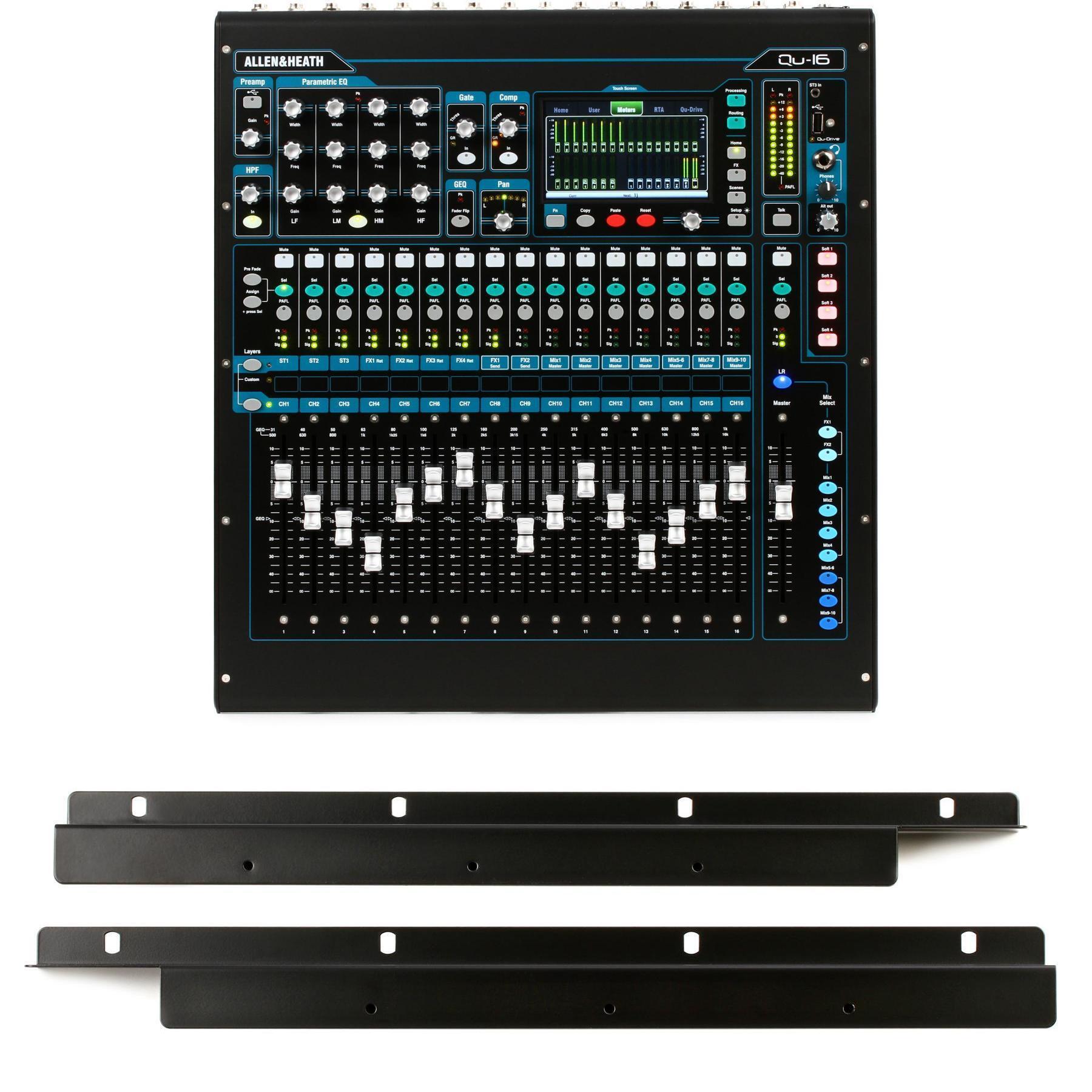 Allen & Heath Qu-16 16-channel Digital Mixer with Rackmount Kit