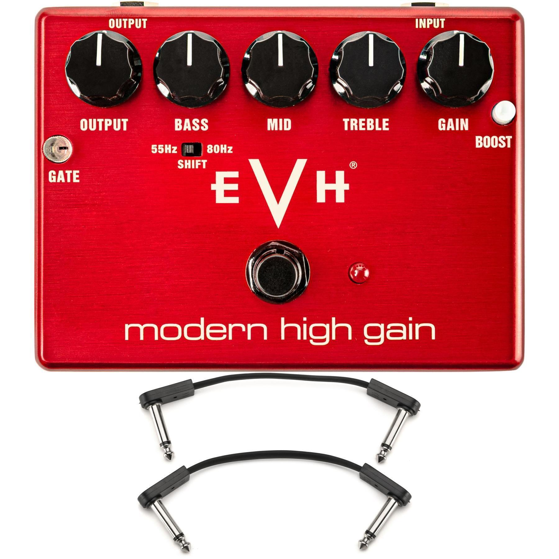 MXR EVH Modern High Gain Distortion Pedal with Flat Patch Cables