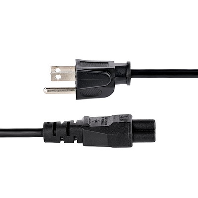 3ft (1m) Laptop Power Cord, NEMA 5-15P to C5 (Clover Leaf), 10A