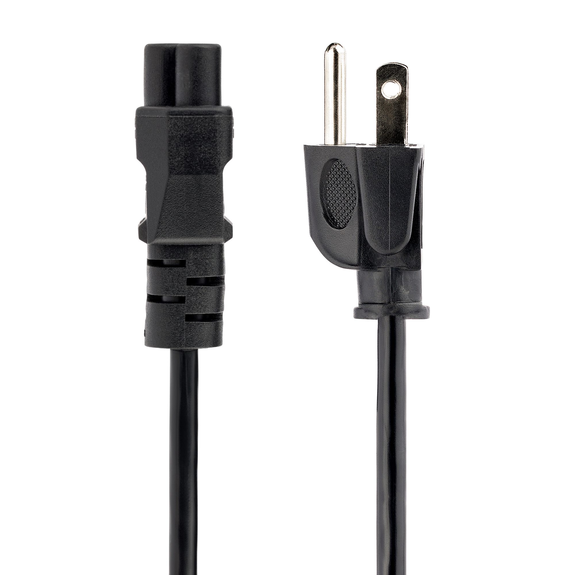 3ft (1m) Laptop Power Cord, NEMA 5-15P to C5 (Clover Leaf), 10A