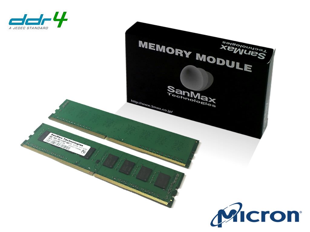 SanMax SMD4-U16G48M-24R-D デスクトップ用 DDR4 16GB(8GBx2枚組