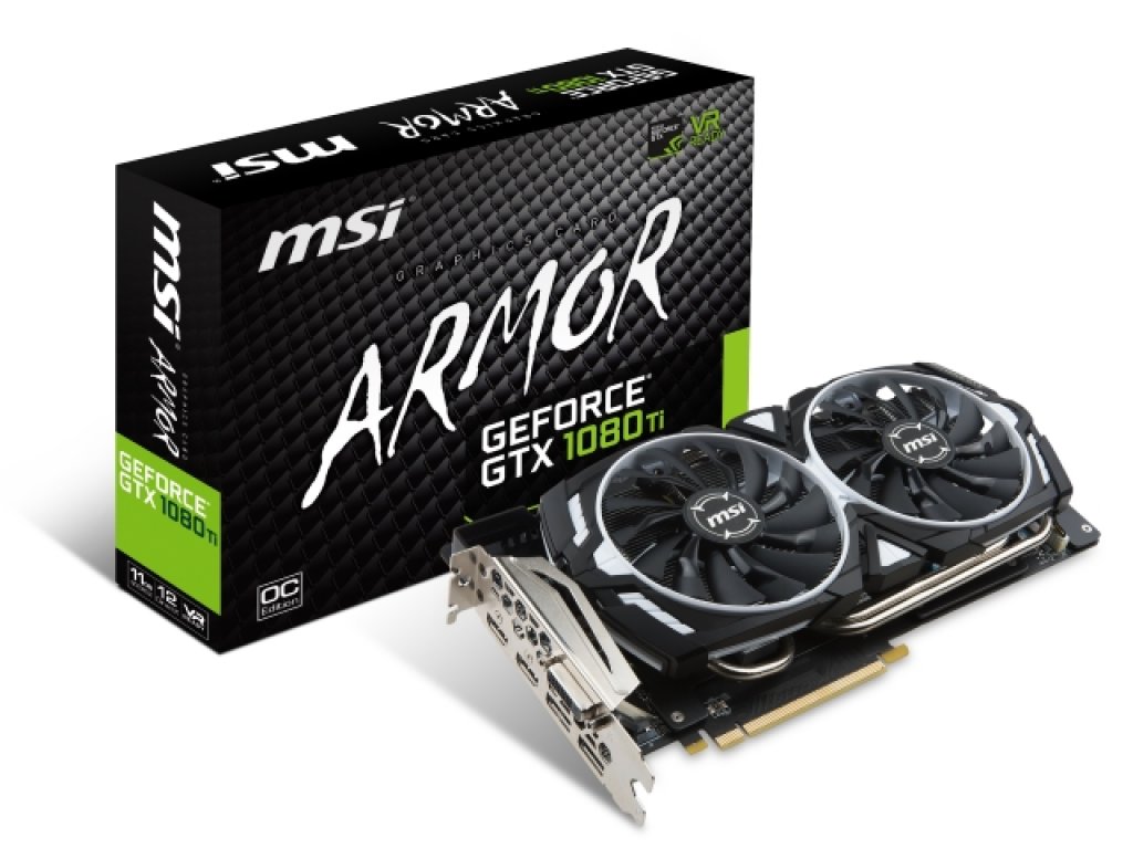MSIの定番モノトーンクーラーARMOR 2X採用GTX1080Ti OCモデル「MSI