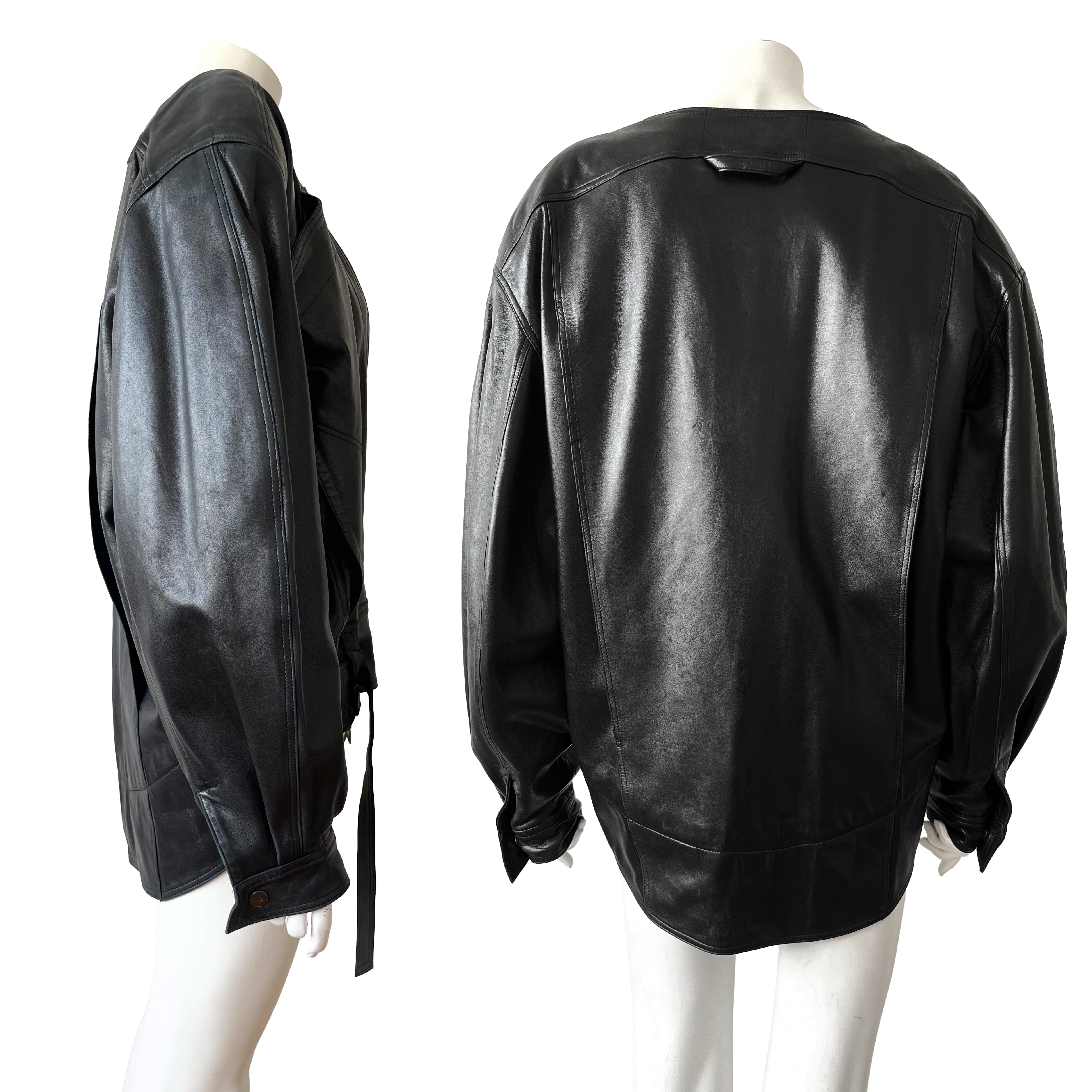 Claude Montana for Idéal Cuir 80s Black Leather Jacket – mimi's