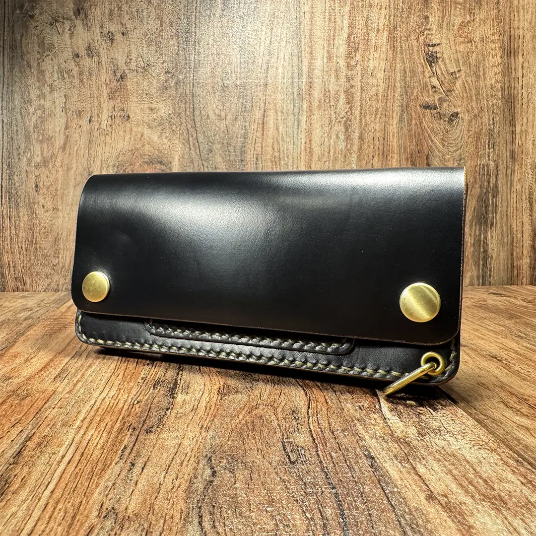 Horweenクロムエクセルレザーのロングトラッカーウォレット｜42タロン