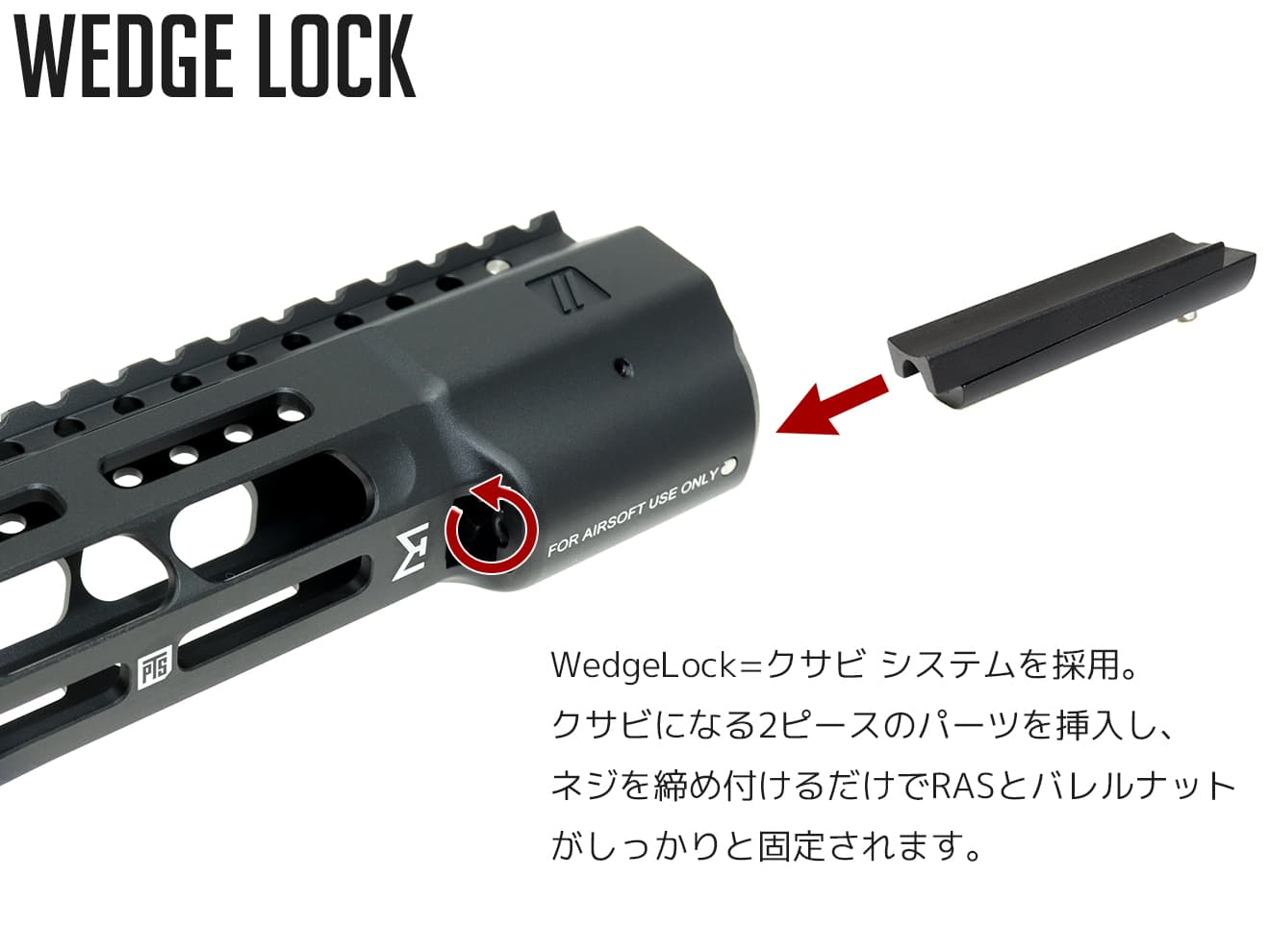 正規品】PTS ZEV WedgeLock M-LOK レールハンドガード [サイズ：9.5