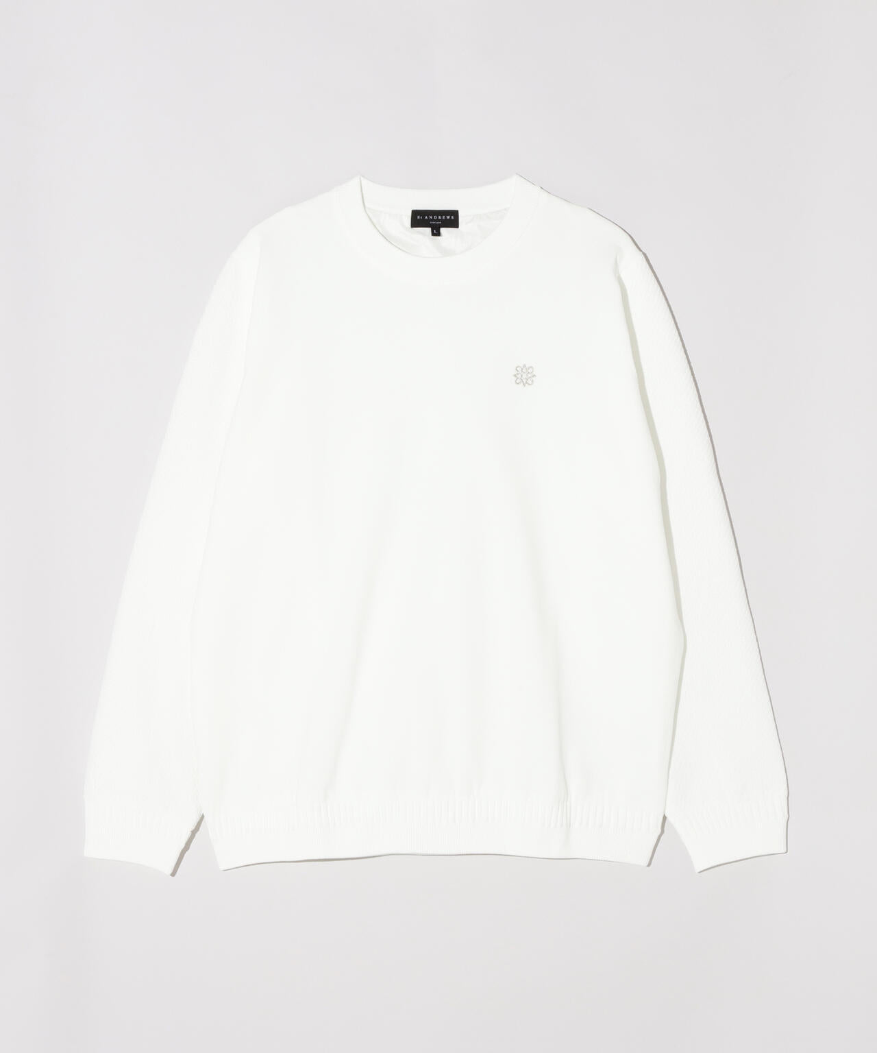 12G天竺×リンクス裏地付きクルーネックニットプルオーバー (MENS) | St