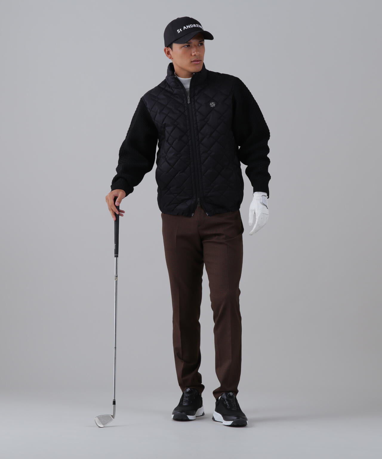 ドットストレッチキルト袖ニットブルゾン (MENS) | St ANDREWS（セント