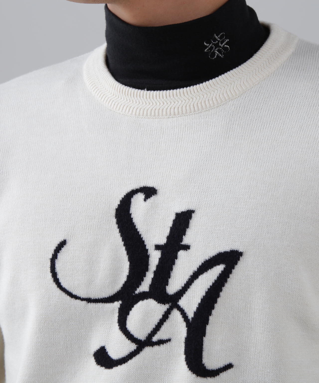 12GSTAインターシャクルーネックニットプルオーバー (MENS) | St