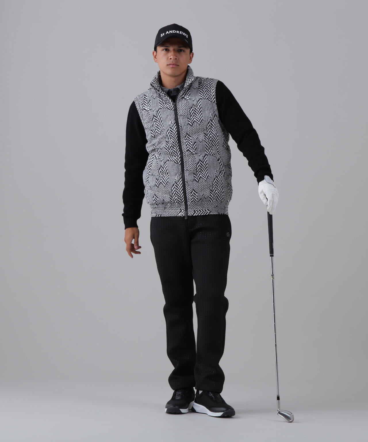 ヘリンボーンプリント中綿キルトブルゾン (MENS) | St ANDREWS（セント