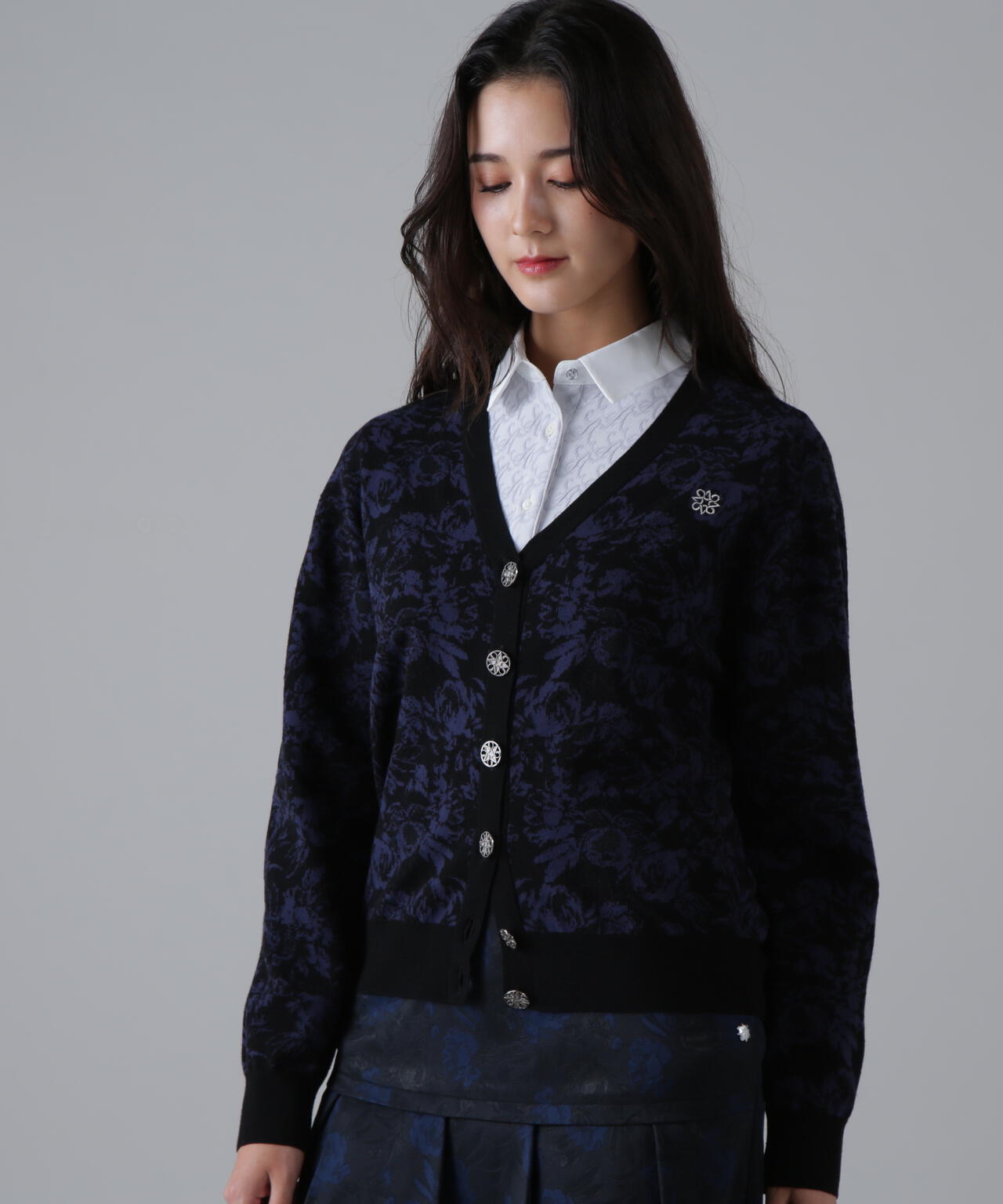 16Gボニースコットランドジャガードニットカーディガン (WOMENS) | St