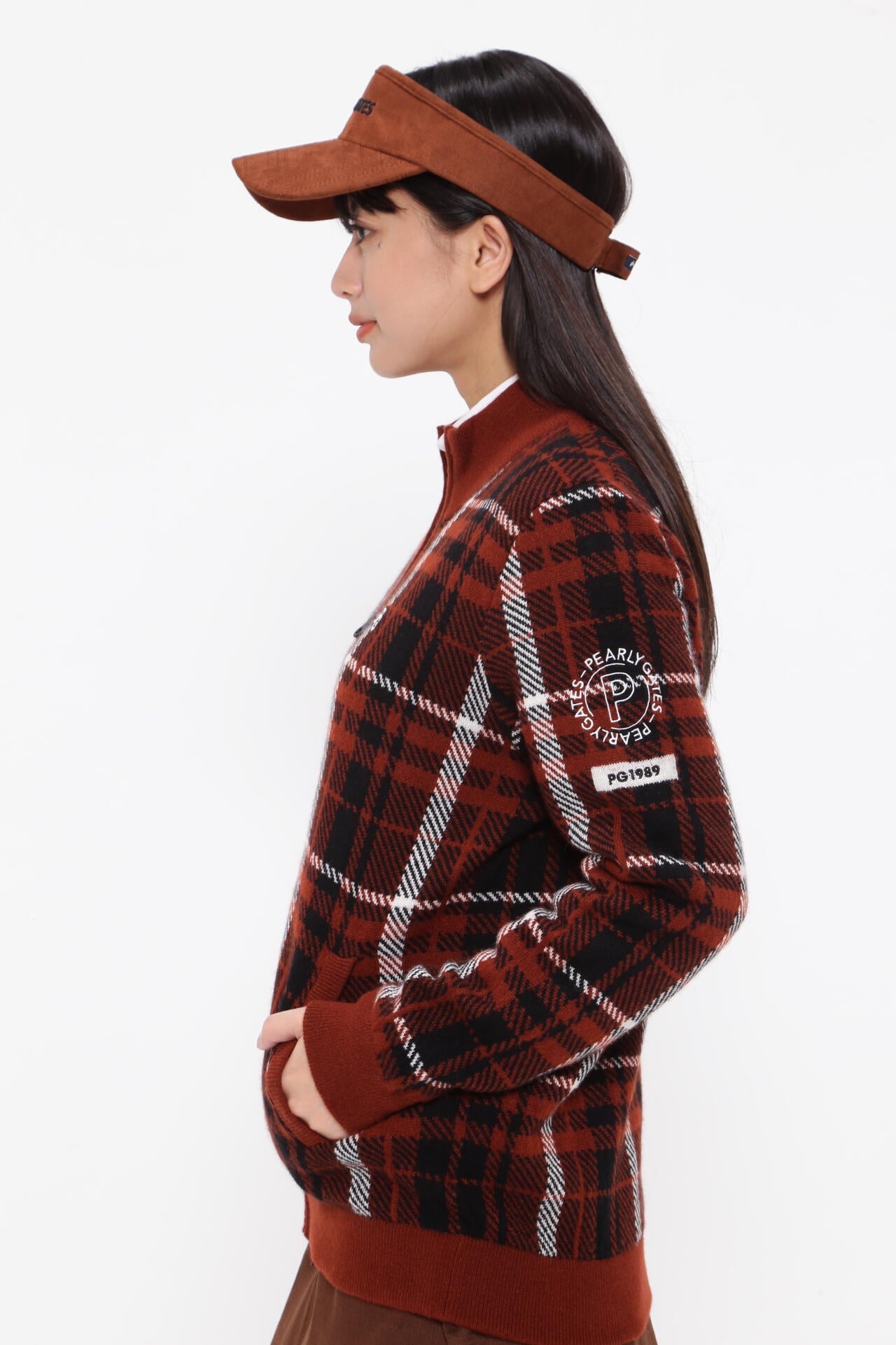 カシミヤ天竺 フルジップニットジャケット ＜CHECKシリーズ＞ | PEARLY