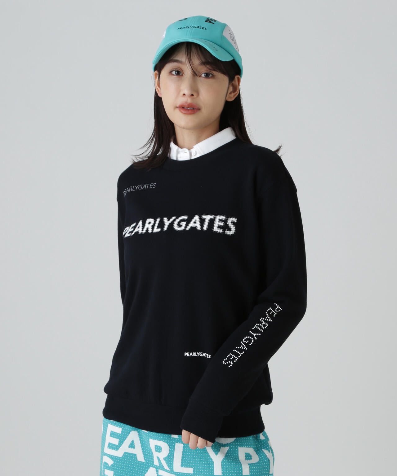 ジグザグ裏毛ジャガードクルーネックスウェットプルオーバー | PEARLY