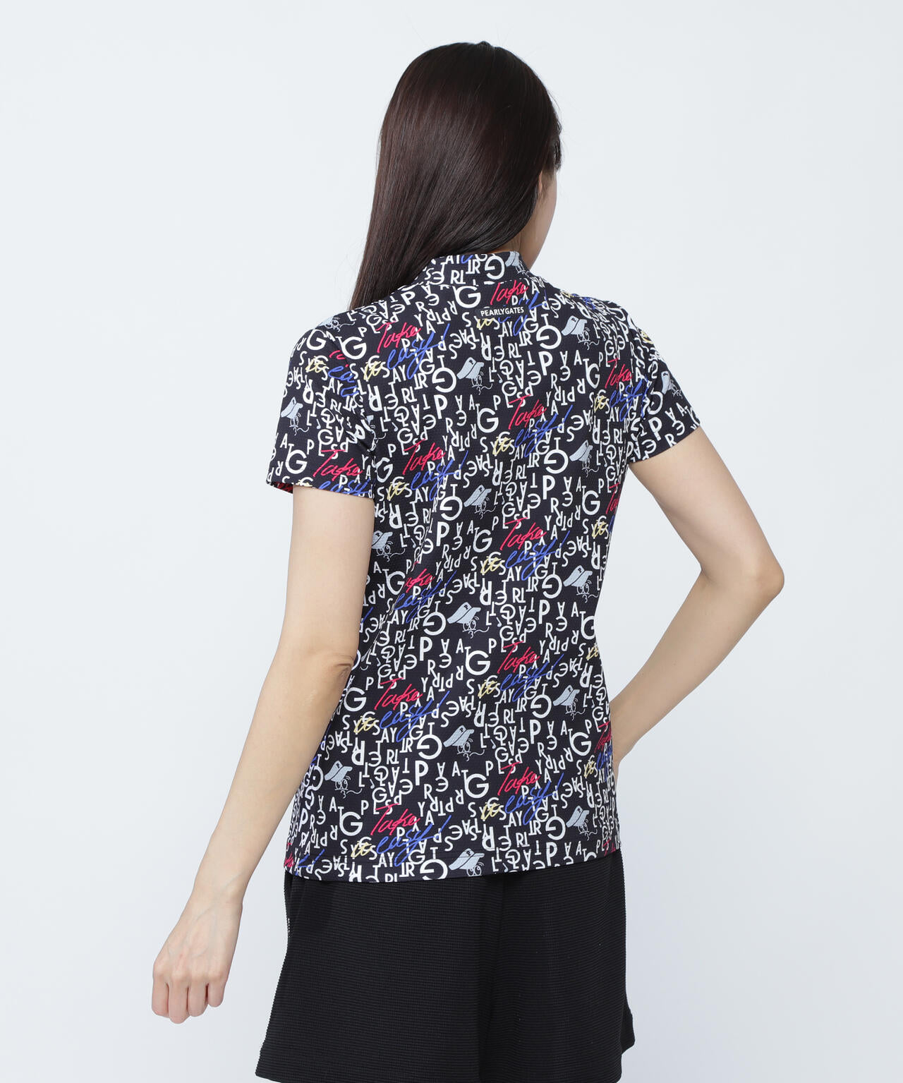 BALLくんロゴ総柄プリント半袖モックネックカットソー | PEARLY GATES