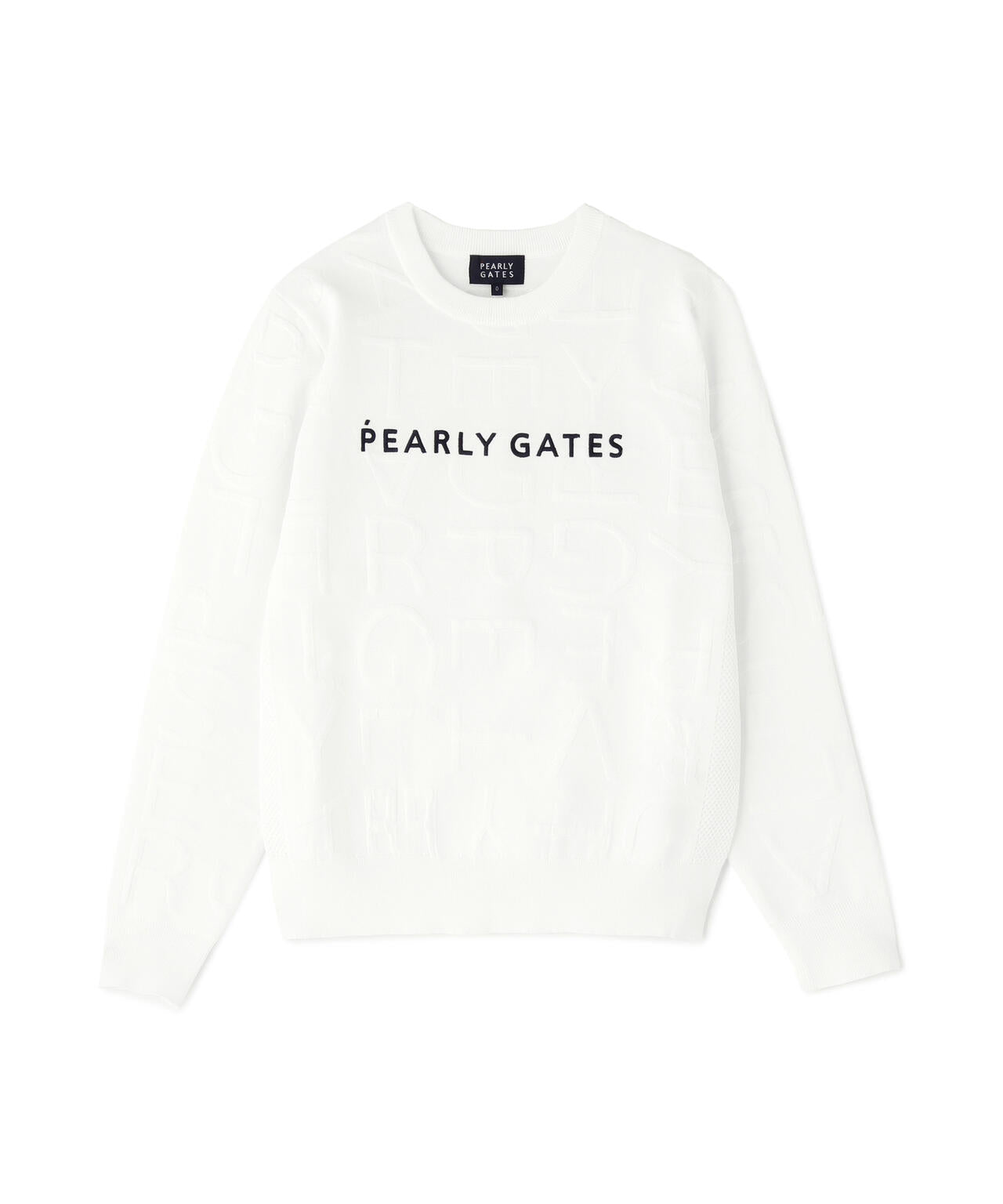 14Gクルーネックニットプルオーバー ＜ジャガードロゴ総柄＞ | PEARLY